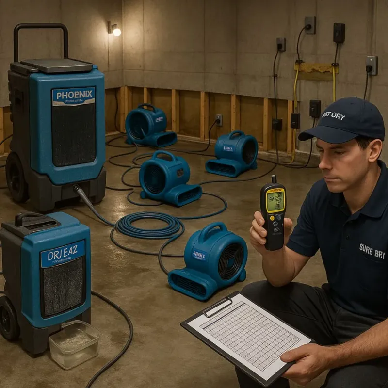 Structural Drying and Dehumidification process in McGraw, NY